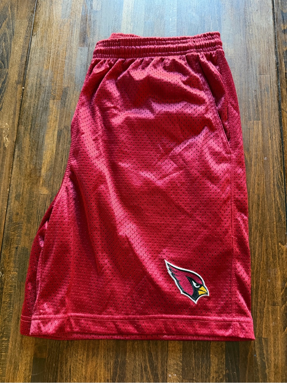 Reebok NFL Arizona Cardinals Practice Mens Medium Mesh Shorts Embroidered Red